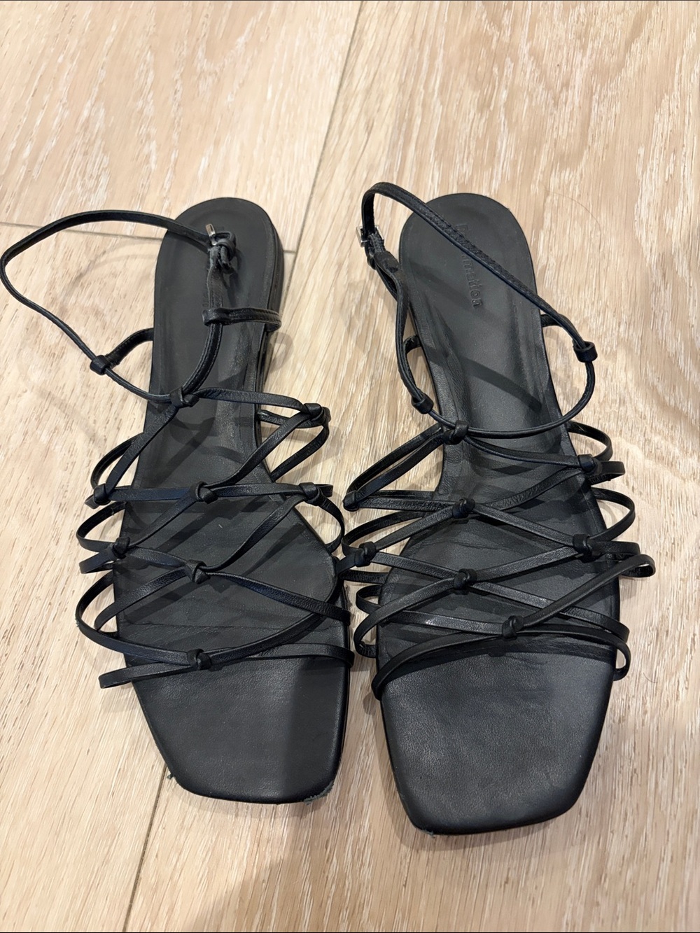 Reformation black strappy sandals size 7